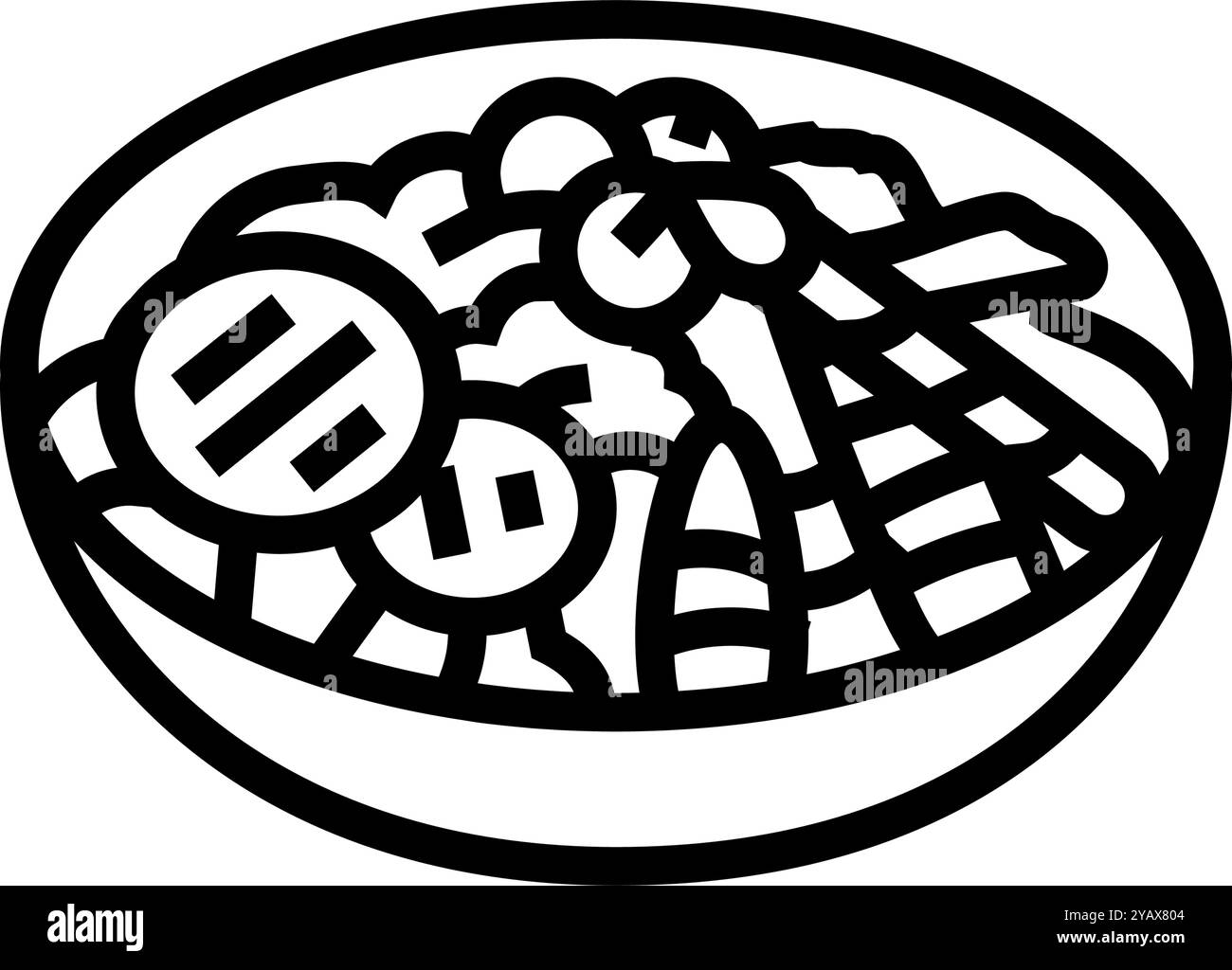 grilled vegetables vegan food line icon vector illustration Stock ...