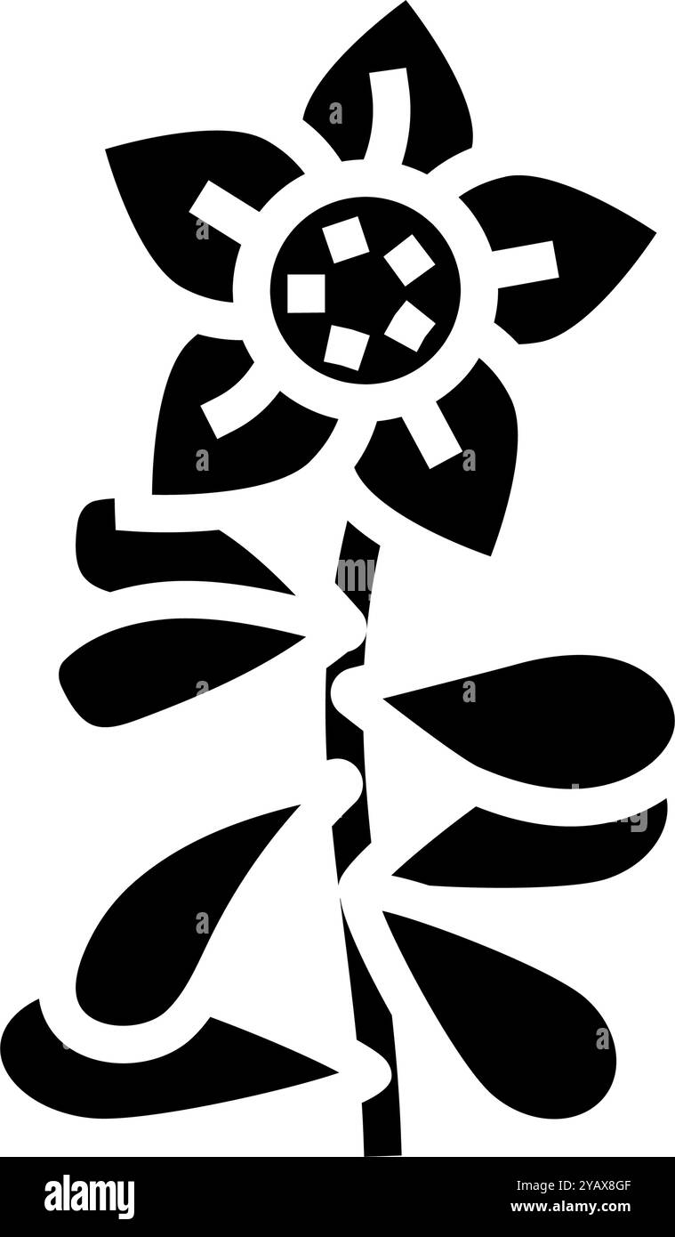 brahmi ayurvedic herb glyph icon vector illustration Stock Vector Image ...