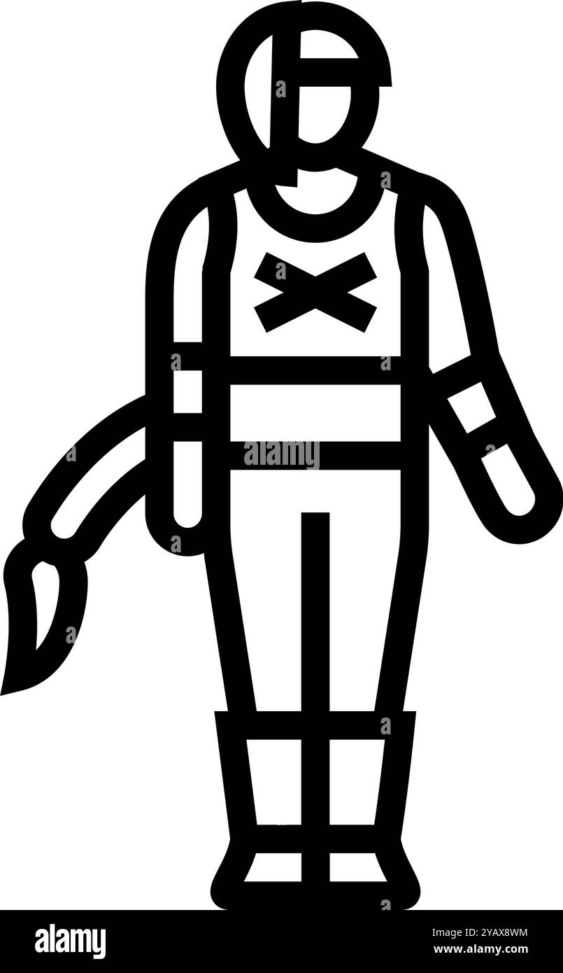 video game cosplay female line icon vector illustration Stock Vector ...