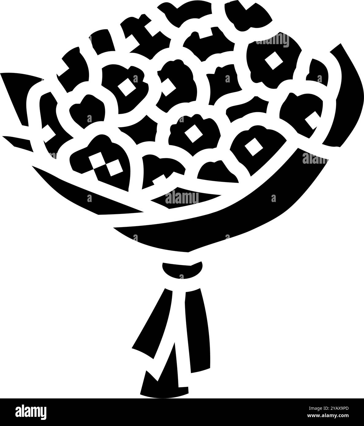 round bouquet flower glyph icon vector illustration Stock Vector Image ...