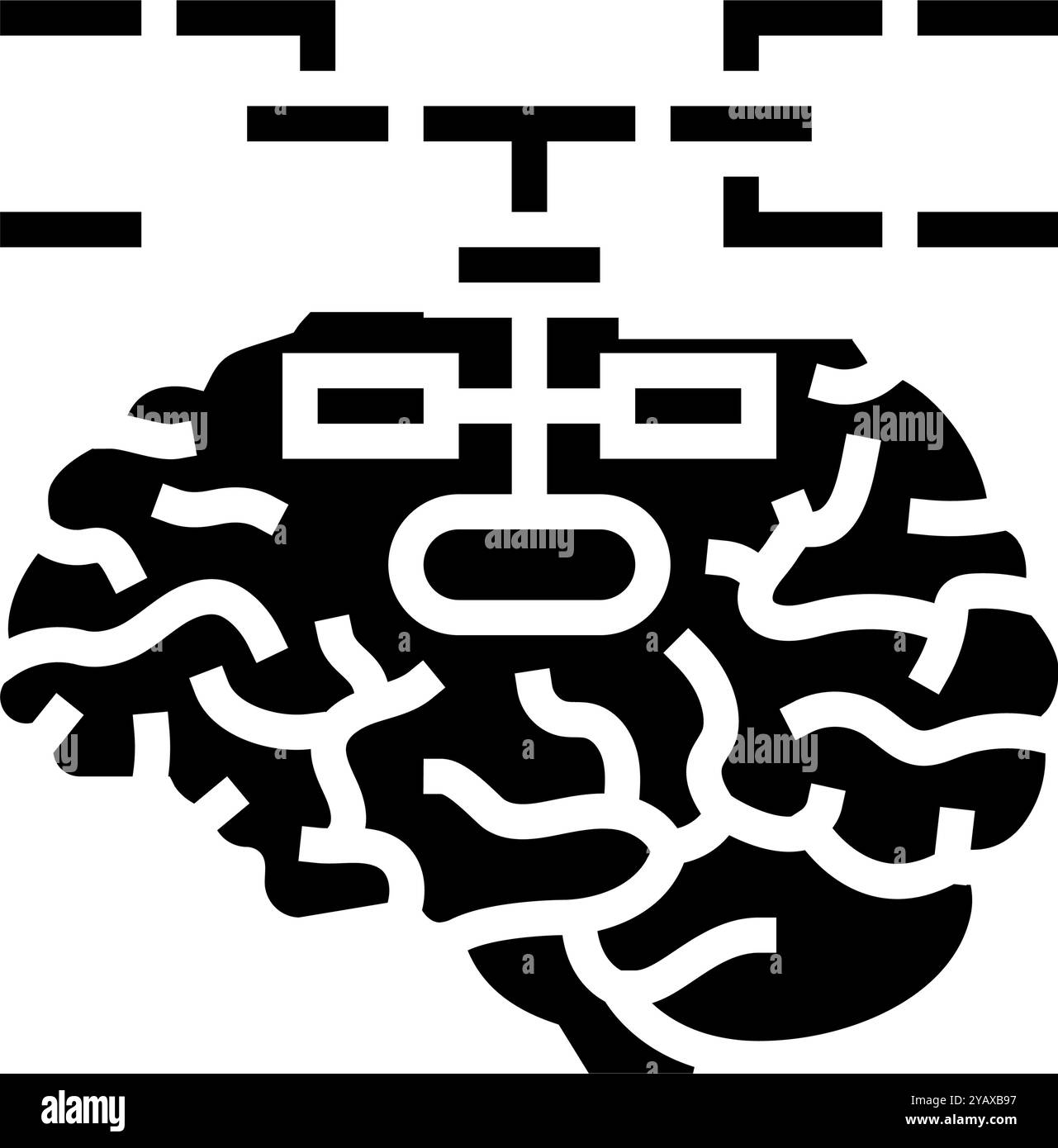 mind map brainstorm glyph icon vector illustration Stock Vector Image ...