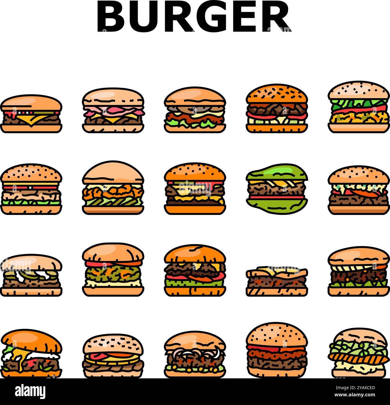 Burger bun pack Stock Vector Images - Alamy