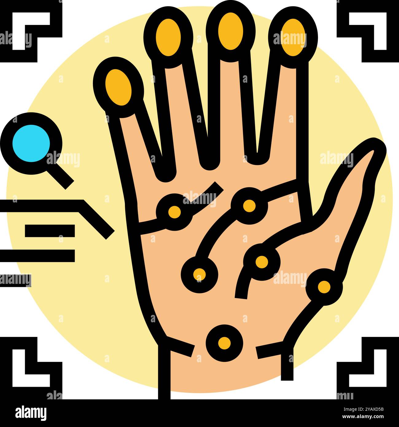 handprint recognition color icon vector illustration Stock Vector Image ...