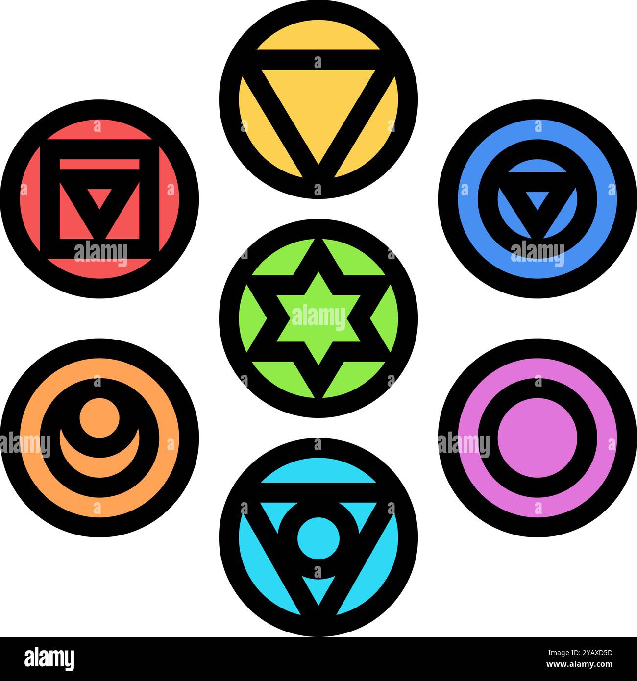 chakra acupuncture color icon vector illustration Stock Vector Image ...