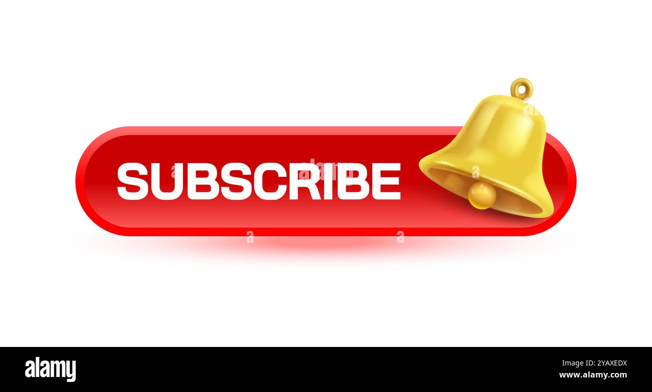 Subscribe now, bell notification for new content. Vector Stock Vector