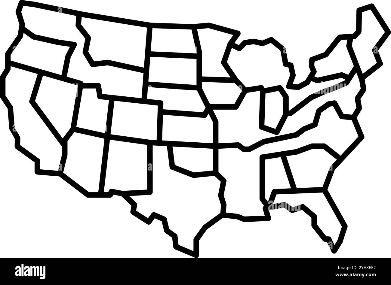 A black and white map of the United States Stock Vector Image & Art Alamy