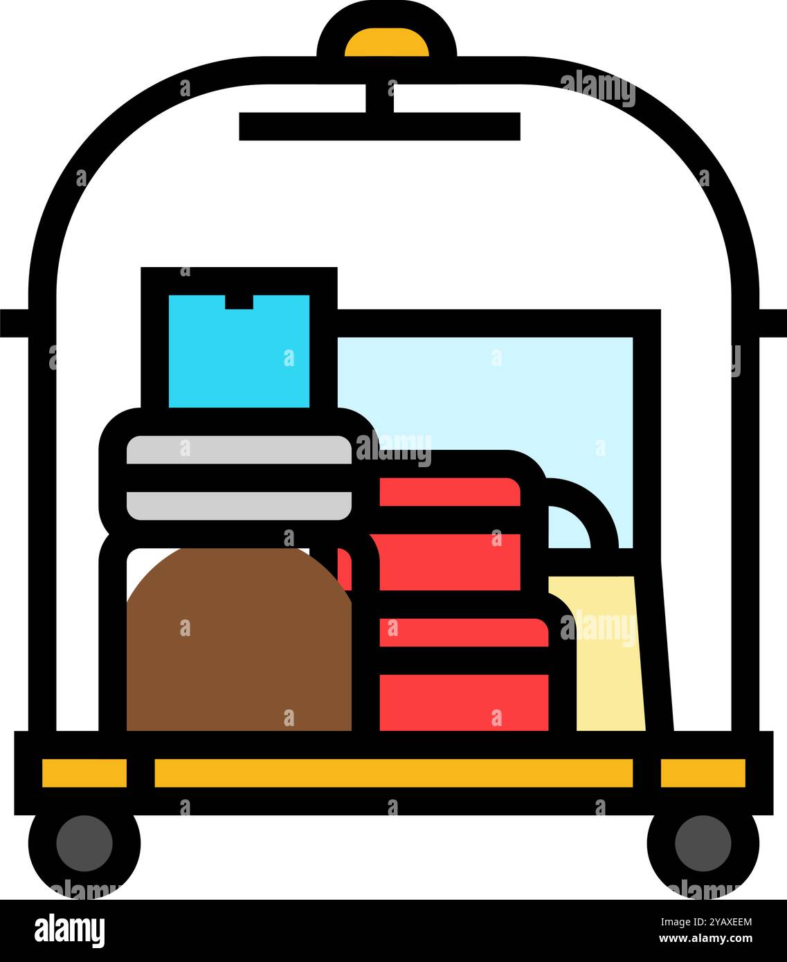 luggage cart hospitality hotel color icon vector illustration Stock ...