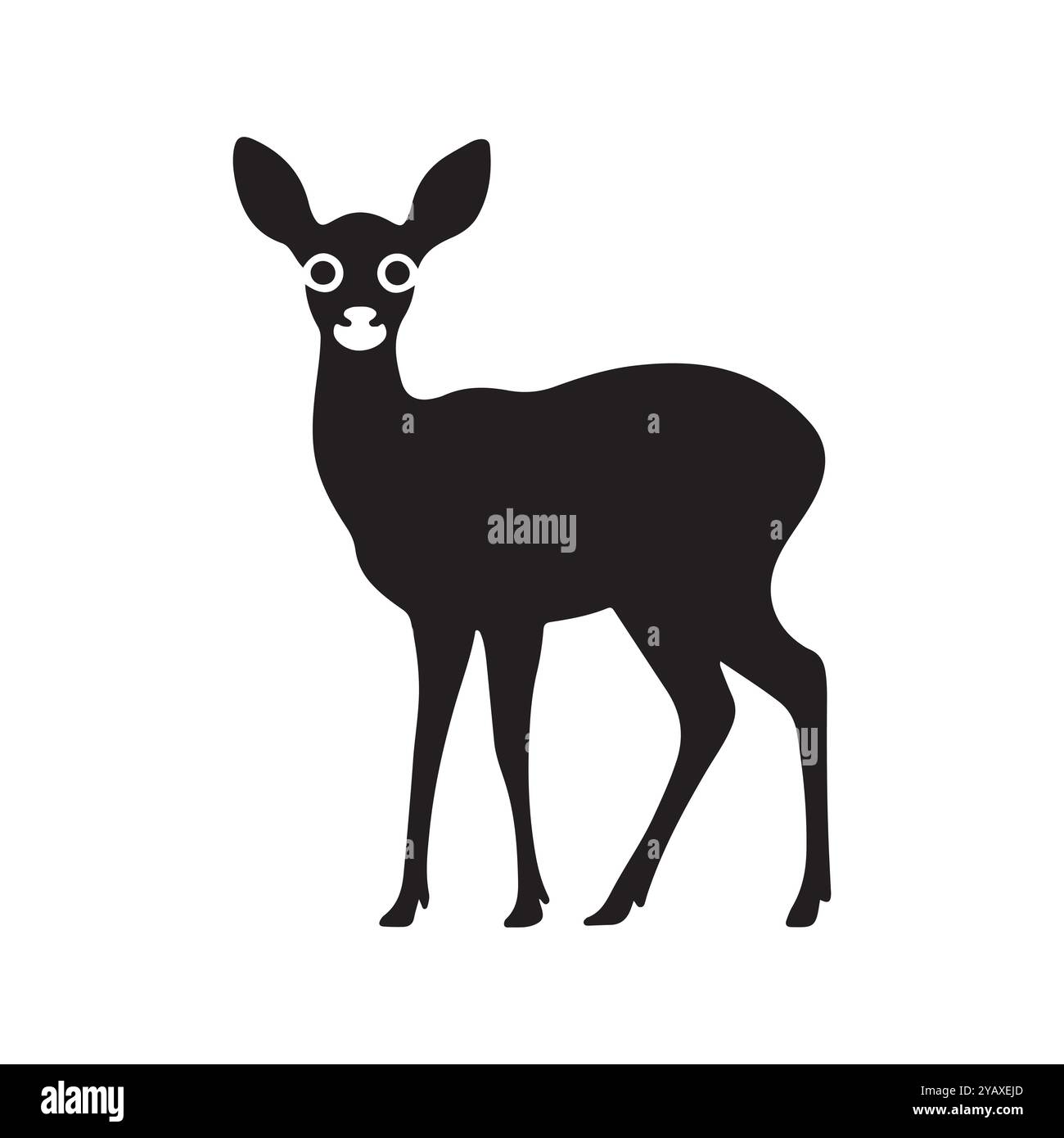 Deer silhouette vector icon illustration on white background Stock Vector