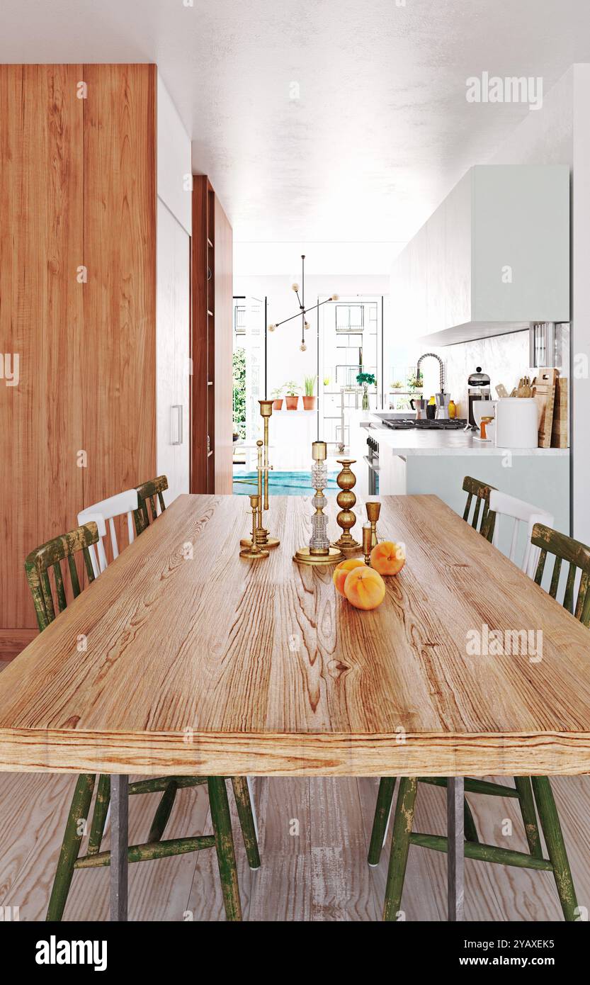 modern scandinavian style interior. 3d rendering design Stock Photo - Alamy