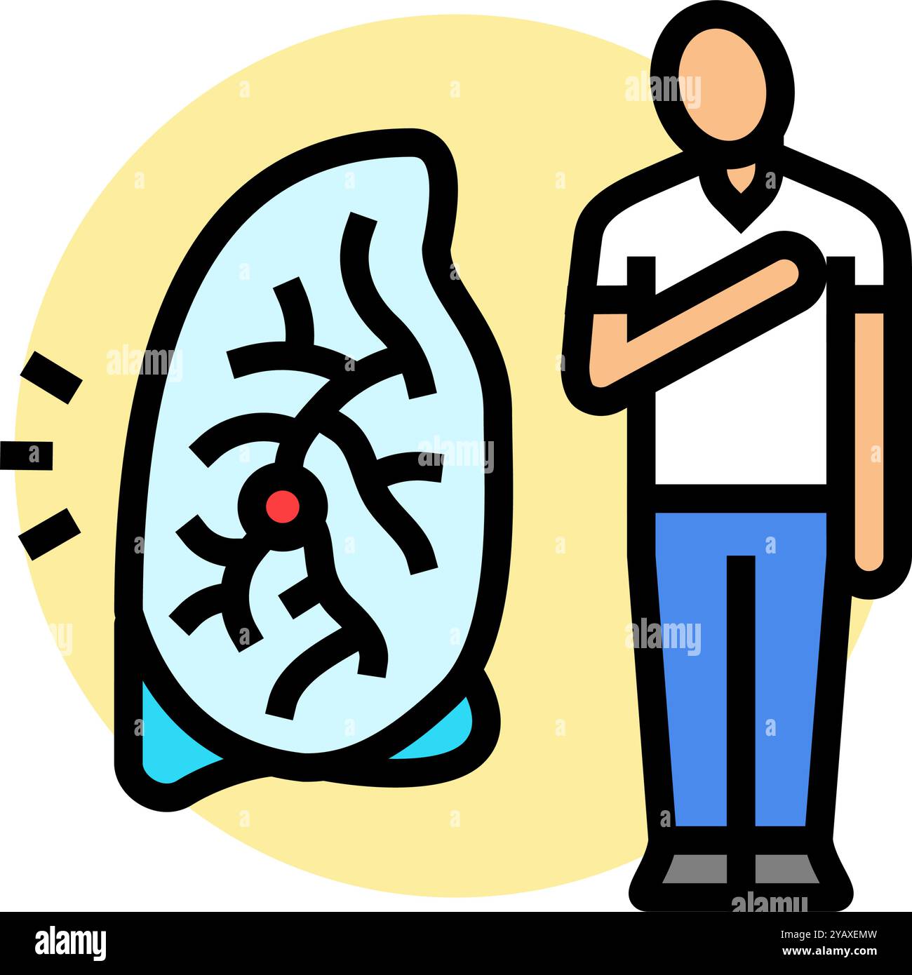 chronic obstructive pulmonary disease color icon vector illustration ...