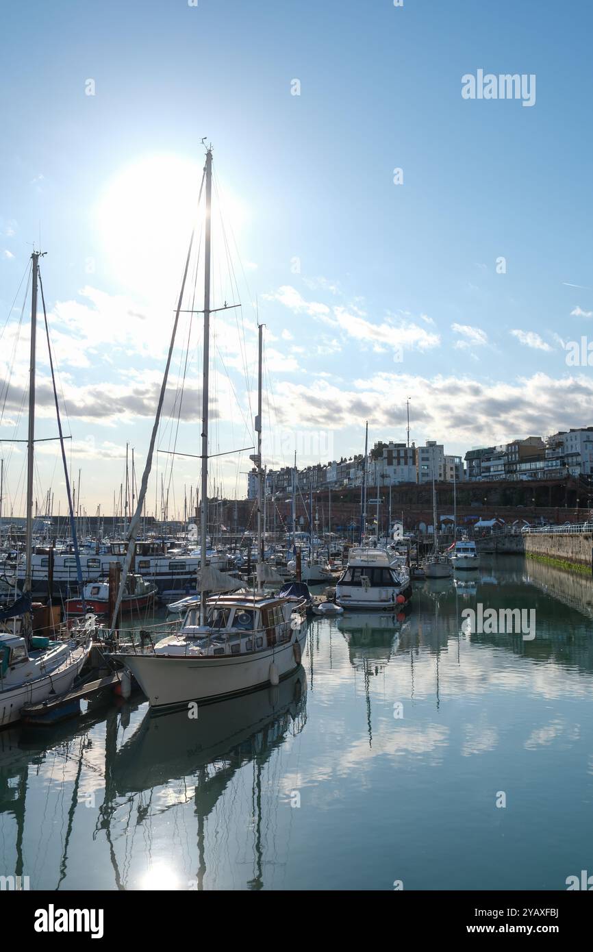 Ramsgate, UK - 11 Oct 2024 - A view over the port and marina of ...