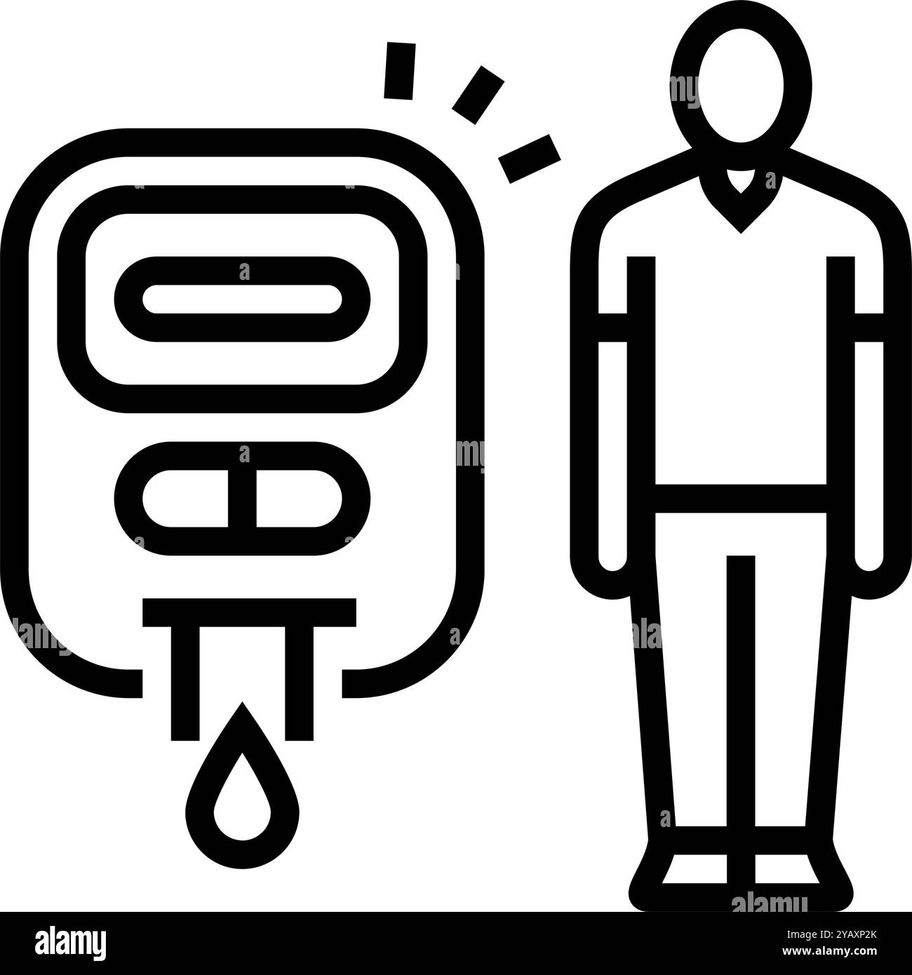 diabetes man disease line icon vector illustration Stock Vector Image ...