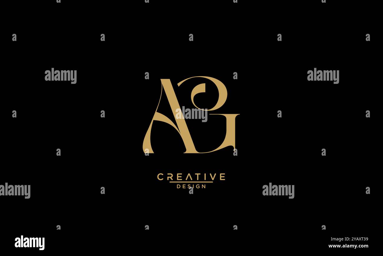 AG, GA, A, G, Abstract Letters Logo monogram Stock Vector