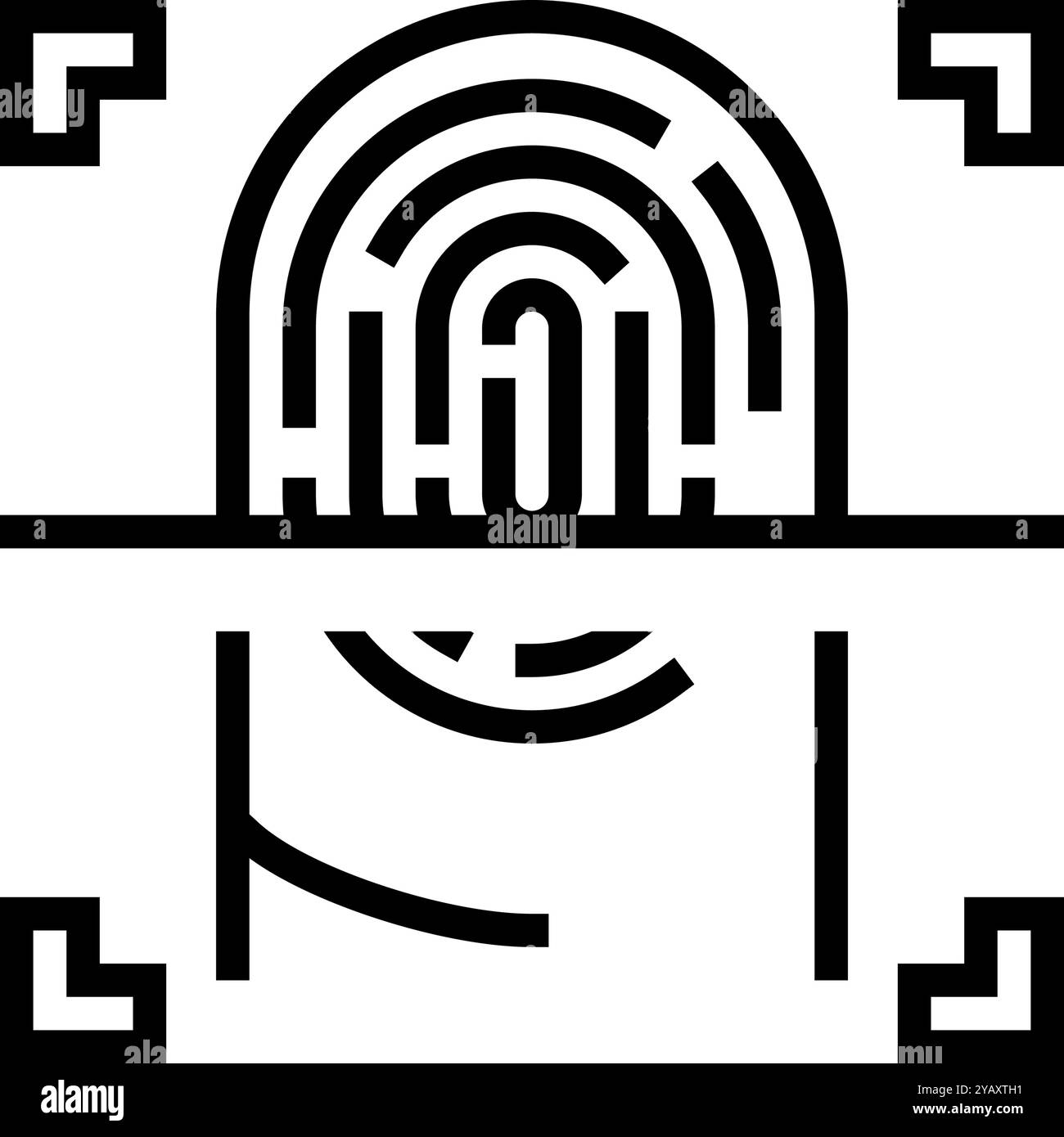 fingerprint scan line icon vector illustration Stock Vector Image & Art ...