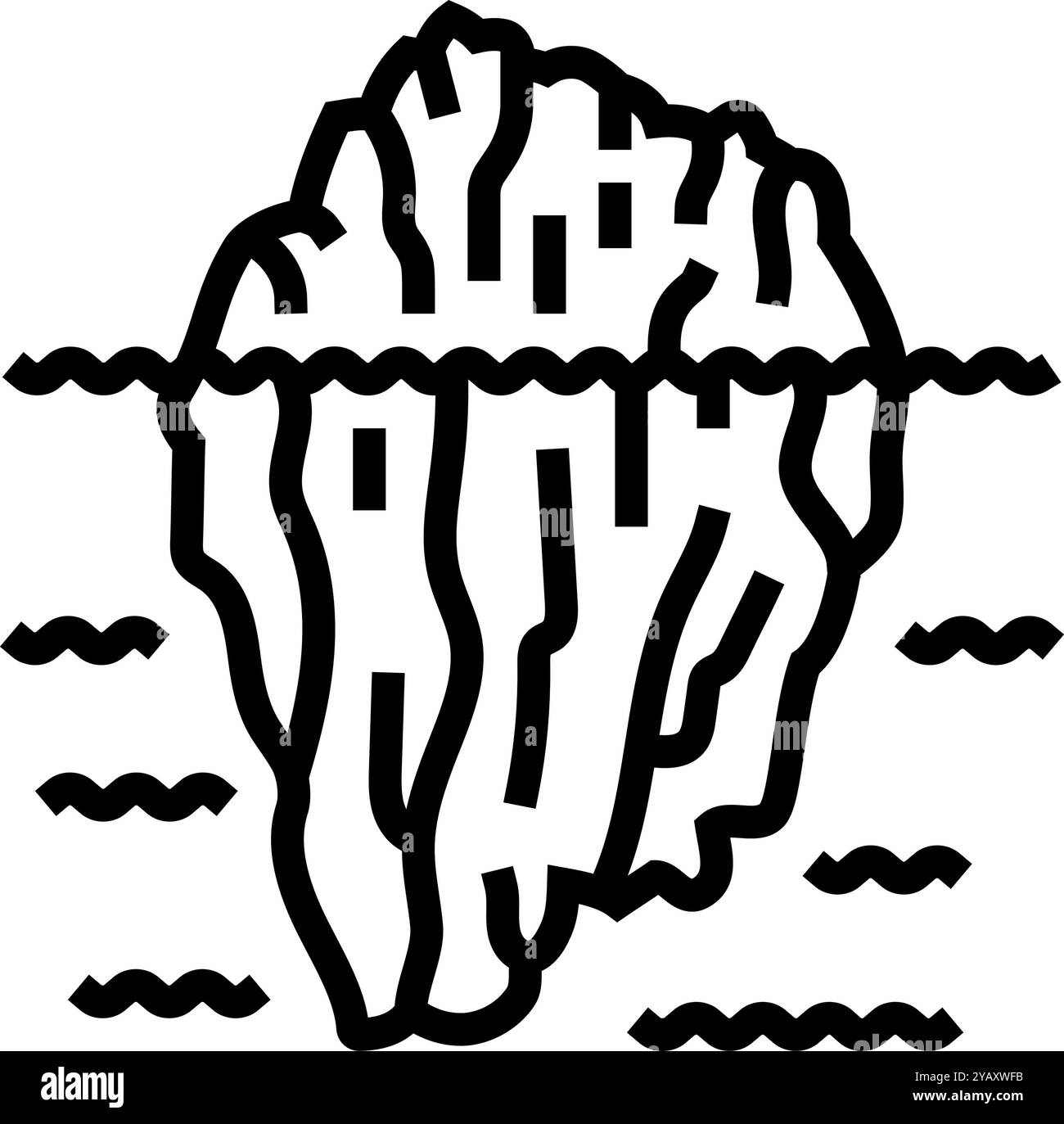 iceberg weather natural phenomena line icon vector illustration Stock ...