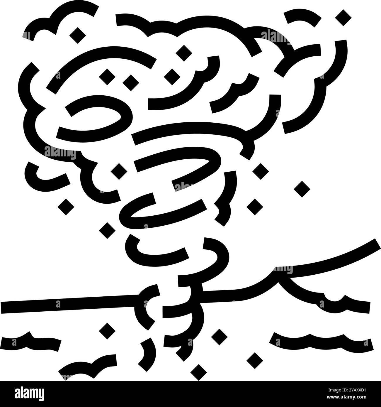 dust devil weather natural phenomena line icon vector illustration ...
