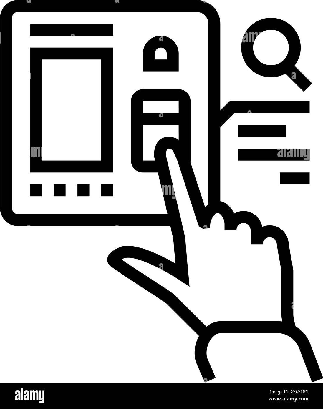 access control biometric line icon vector illustration Stock Vector ...