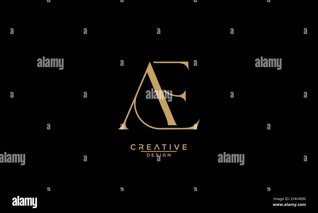 AE, EA, Abstract Letters Logo Monogram Stock Vector