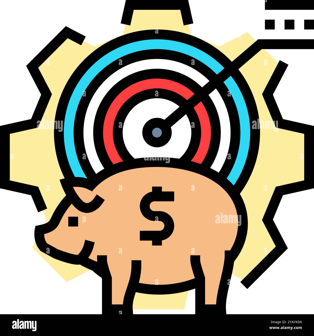 savings goals budget planning color icon vector illustration Stock ...