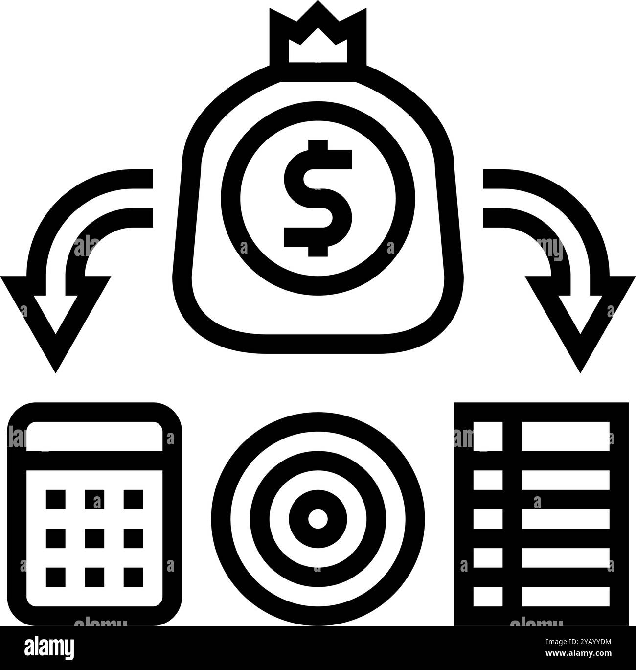 financial planning tools budget planning line icon vector illustration ...