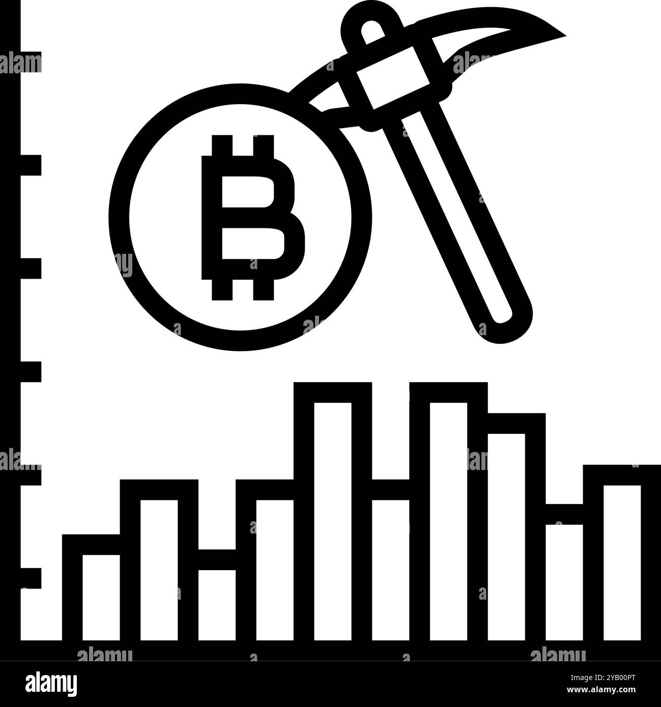 profitability cryptocurrency mining line icon vector illustration Stock ...