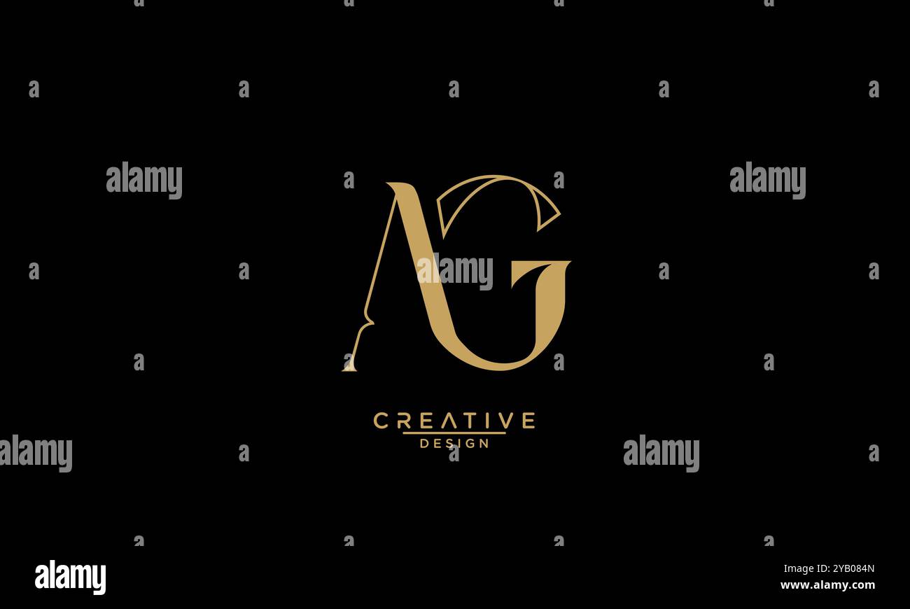 AG, GA, A, G, Abstract Letters Logo monogram Stock Vector