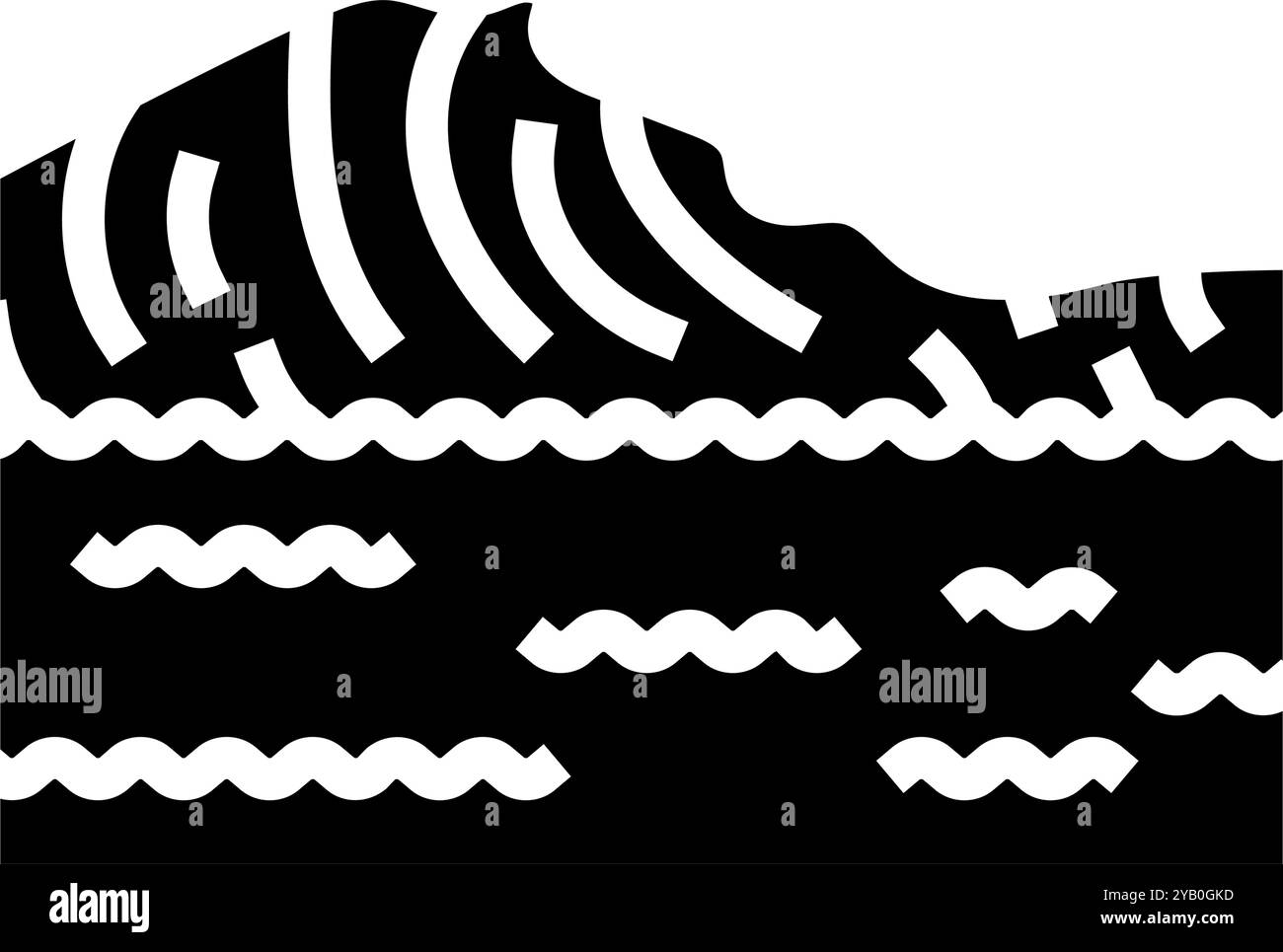 water waves disaster glyph icon vector illustration Stock Vector Image ...