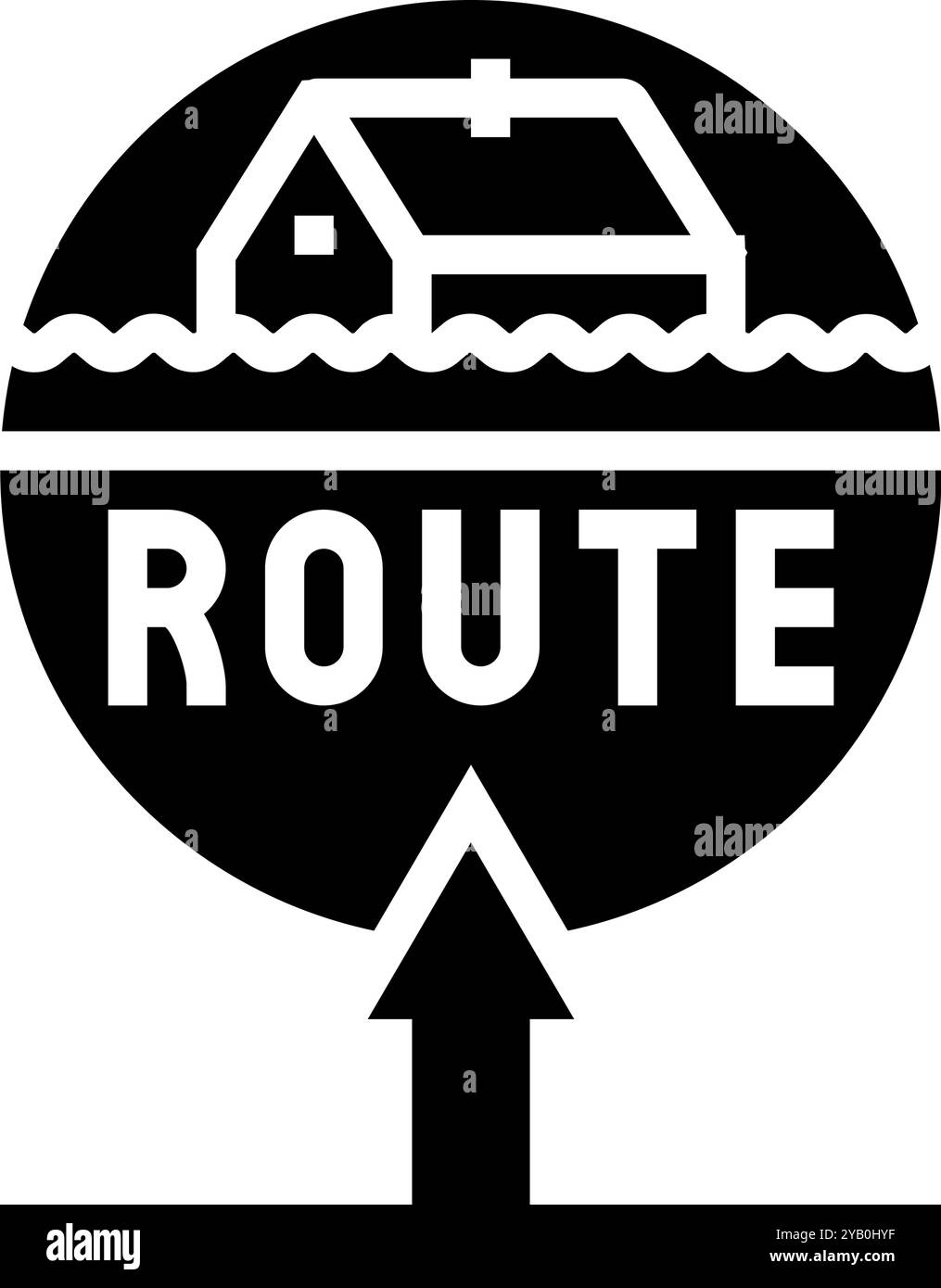 evacuation route disaster glyph icon vector illustration Stock Vector ...
