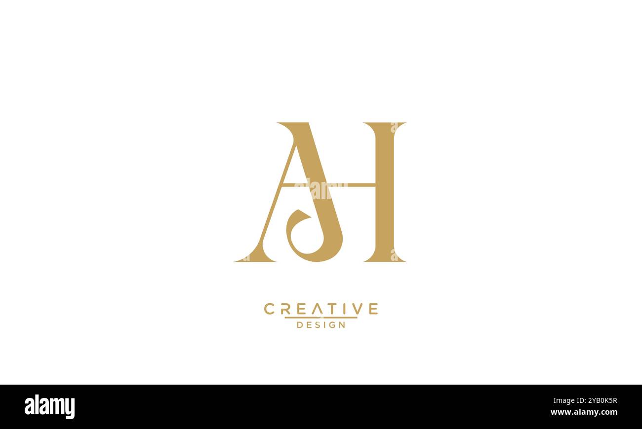 AH, HA, A, H, Abstract Letters Logo Monogram Stock Vector