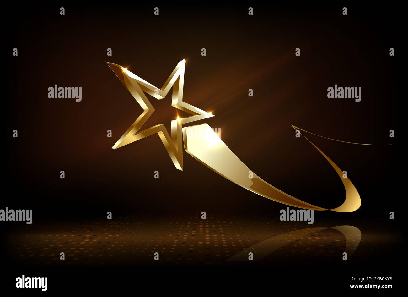 Award ceremony background with 3d gold star and ribbon element and ...