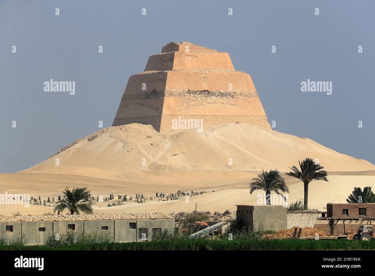 Beni Suef. 16th Oct, 2024. This photo taken on Oct. 16, 2024 shows a view of the Meidum Pyramid in Beni Suef Governorate, Egypt. Meidum Pyramid is thought to be built by Pharaoh Sneferu, the first pharaoh of the Fourth Dynasty of ancient Egypt. The pyramid has a history of around 4,600 years. Credit: Sui Xiankai/Xinhua/Alamy Live News Stock Photo