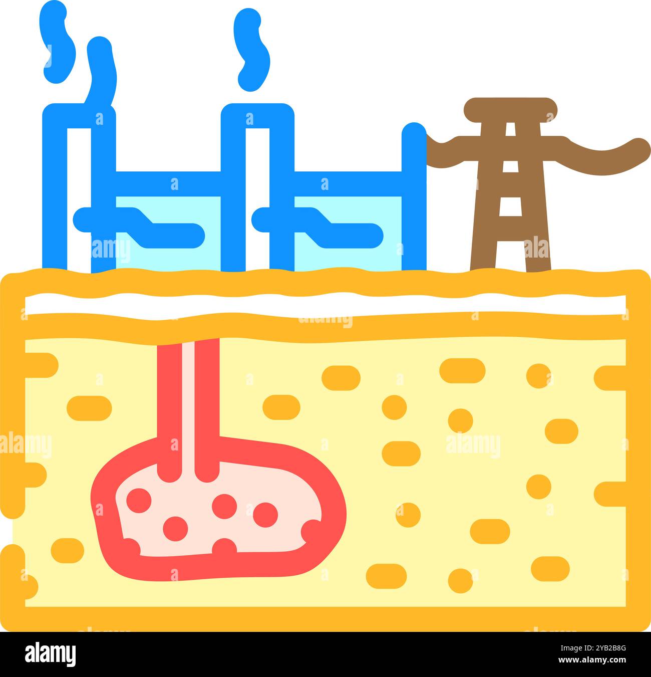 power station geothermal energy color icon vector illustration Stock ...