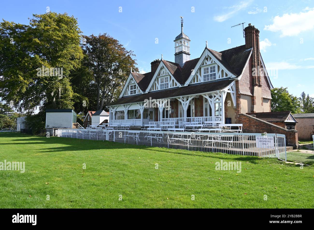 Oxford University Cricket Club pavilion, The Parks, Oxford Stock Photo