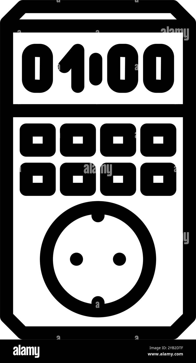programmable timer energy conservation line icon vector illustration ...