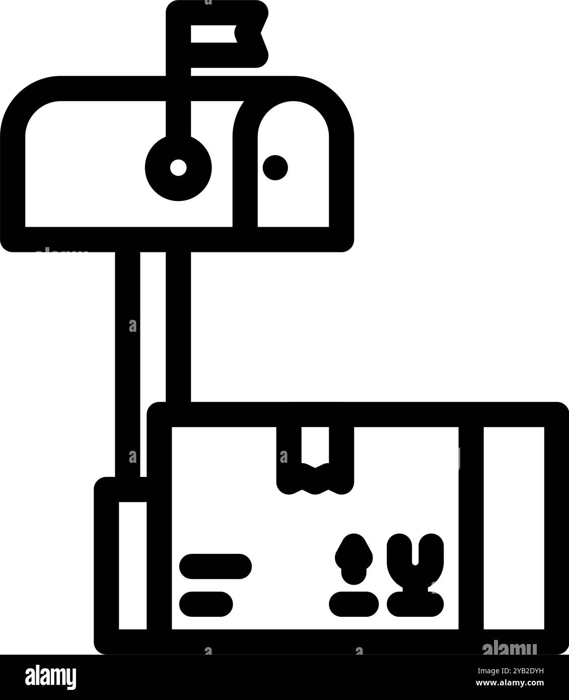 mailer box cardboard packaging line icon vector illustration Stock ...