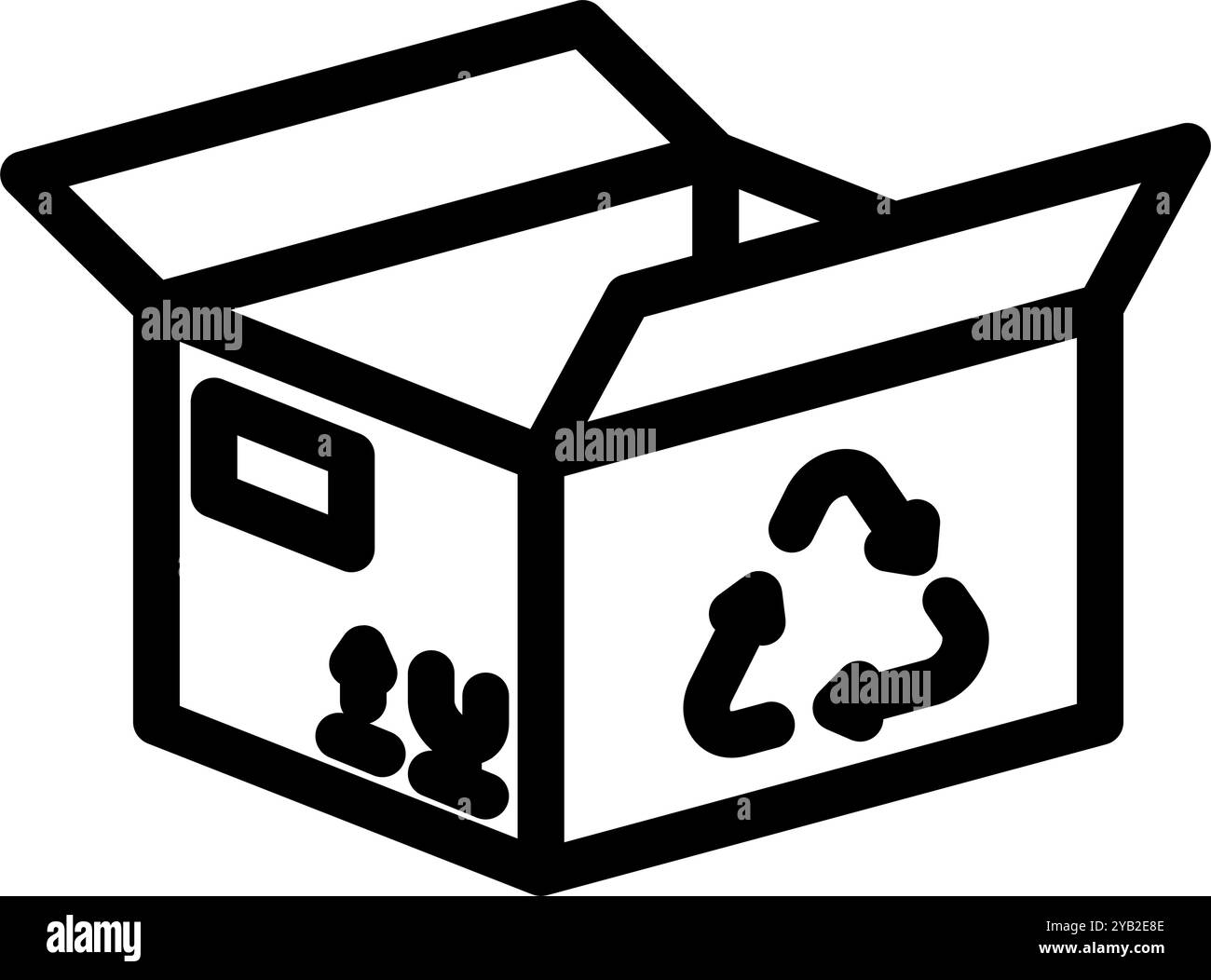 reusable box cardboard packaging line icon vector illustration Stock ...