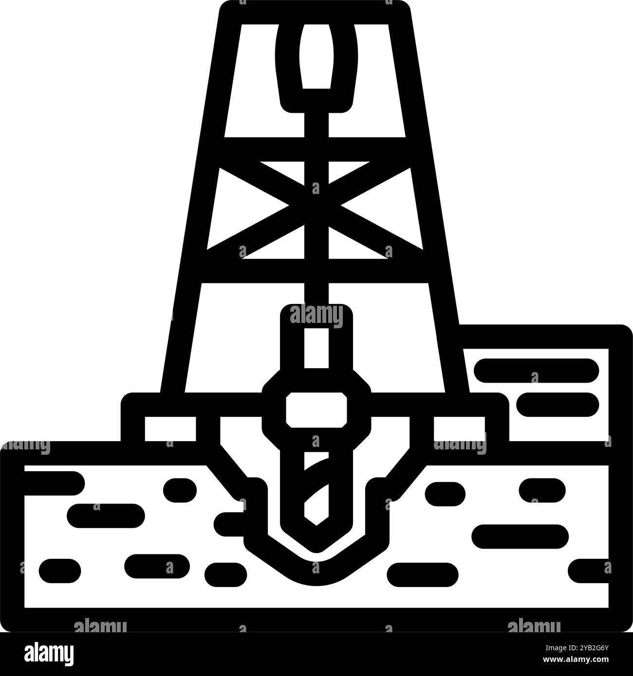 drilling oil industry line icon vector illustration Stock Vector Image ...