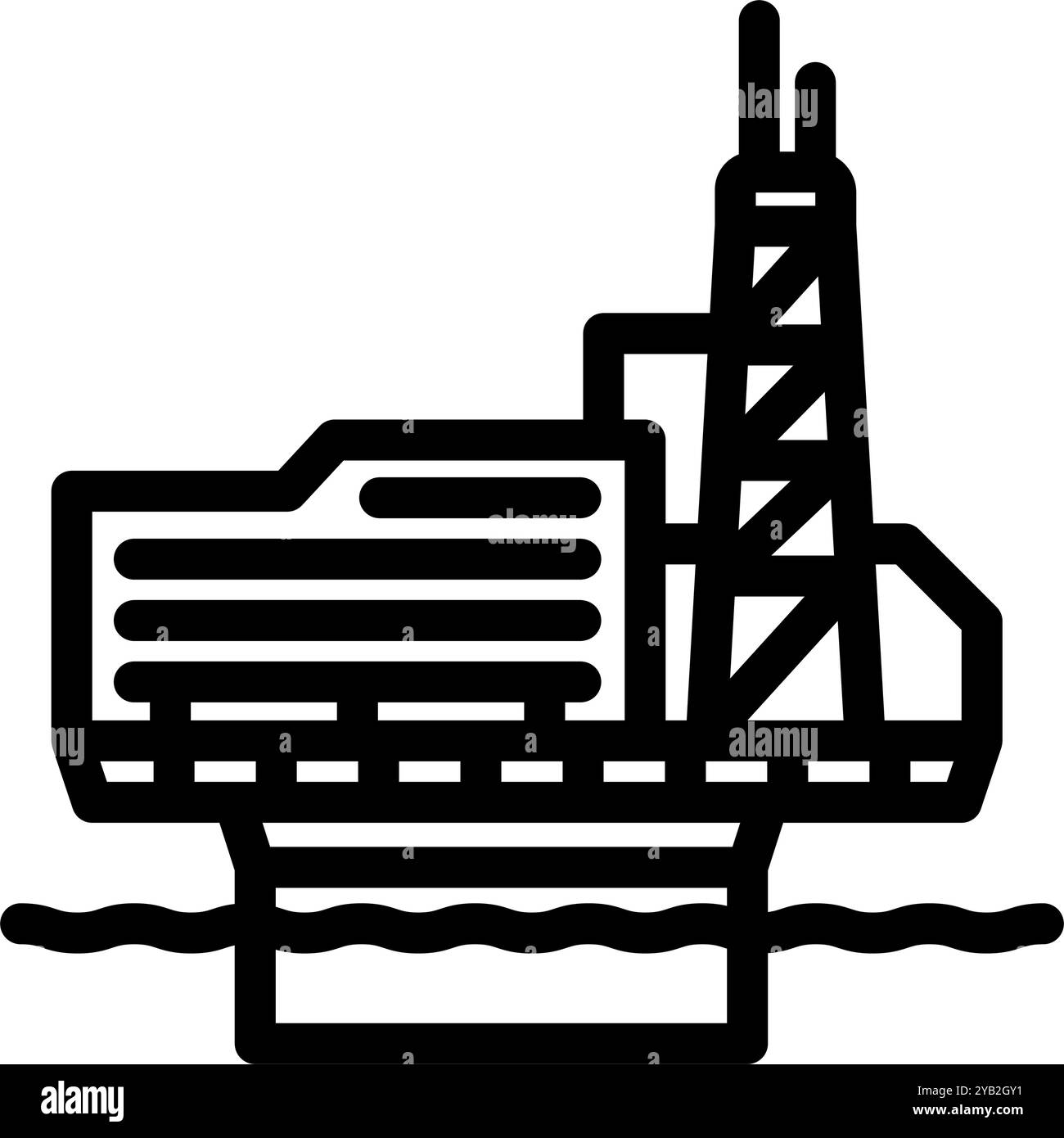 platform oil industry line icon vector illustration Stock Vector Image ...
