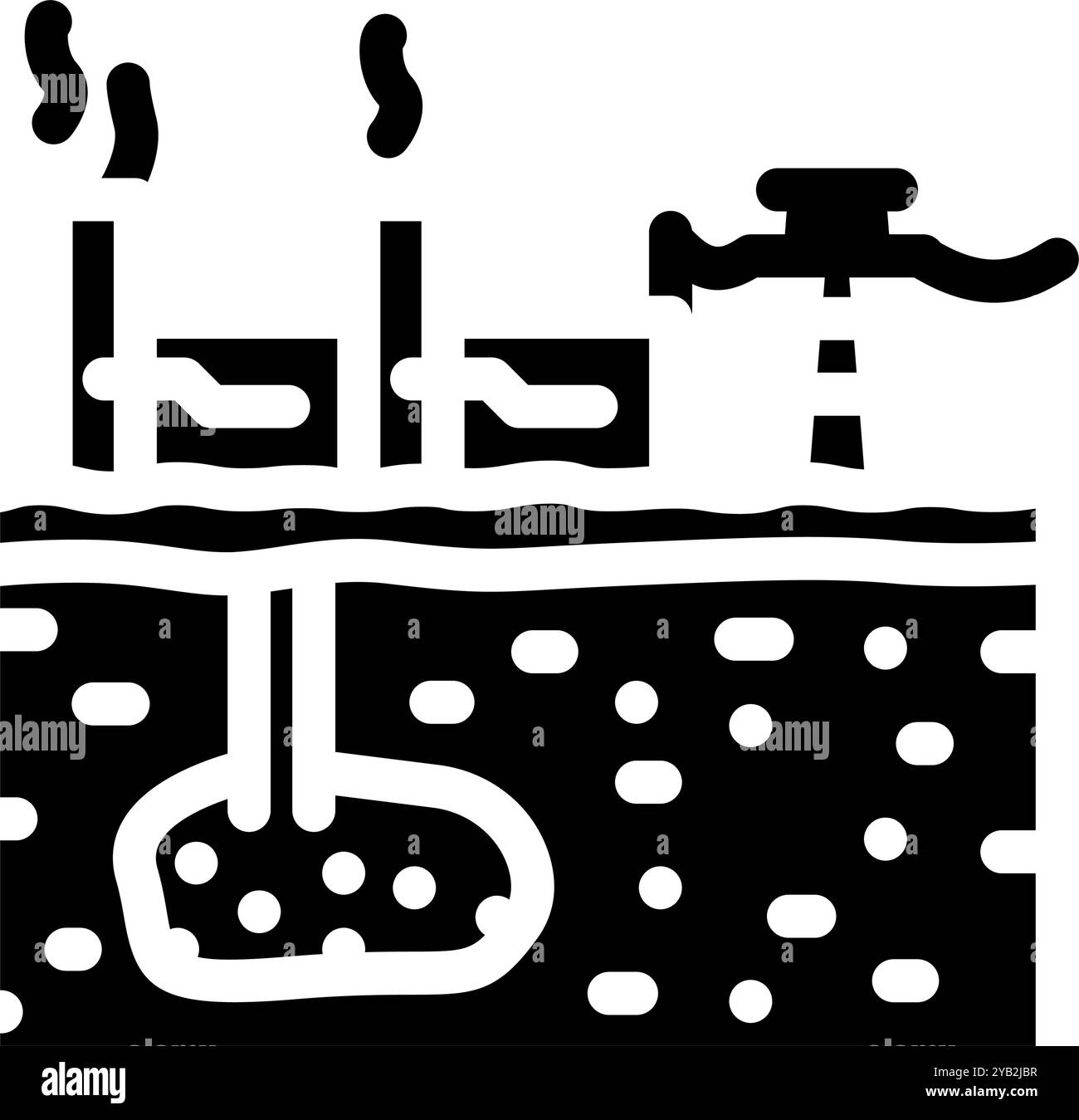 power station geothermal energy glyph icon vector illustration Stock ...