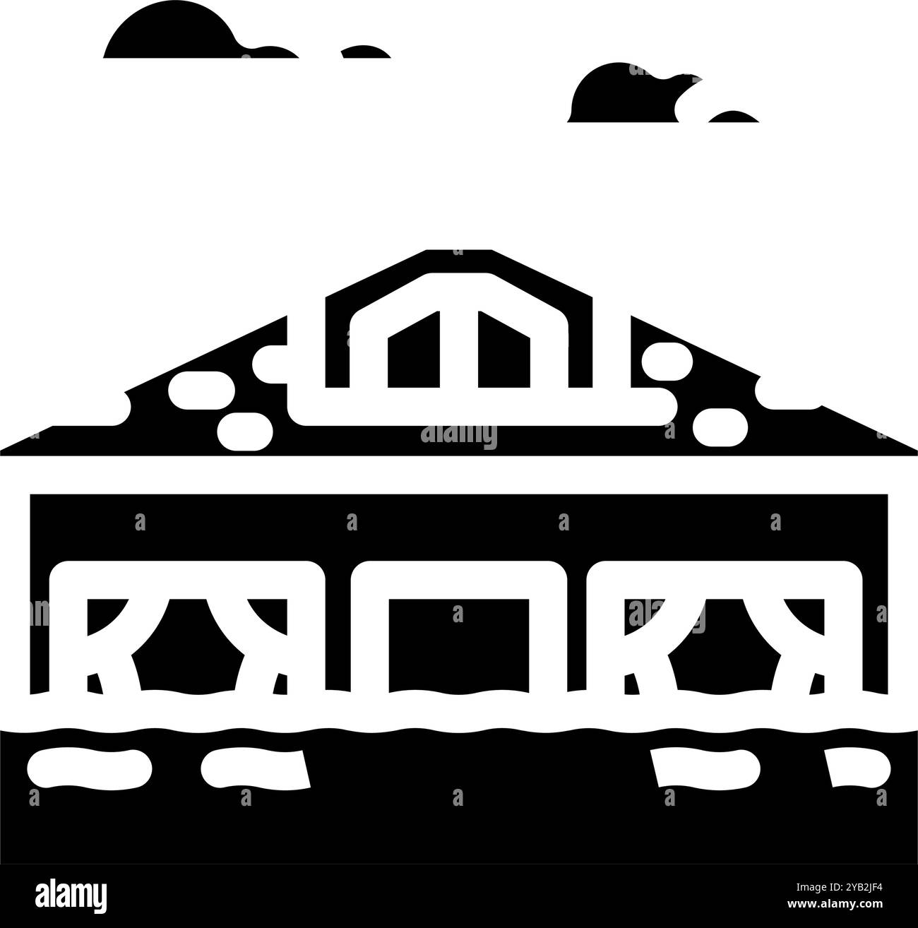 flooded house disaster glyph icon vector illustration Stock Vector ...