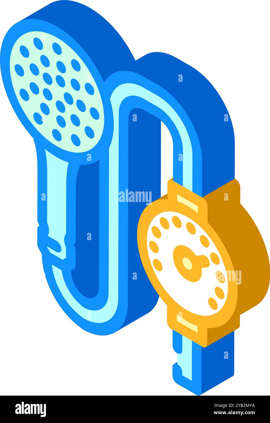 low flow water fixtures energy isometric icon vector illustration Stock ...