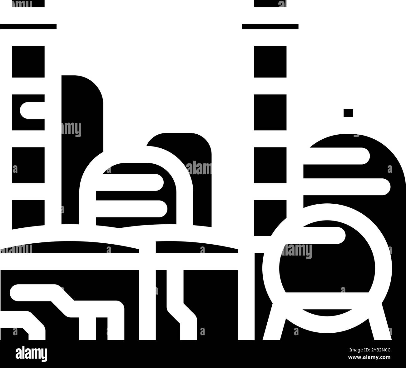 refinery oil industry glyph icon vector illustration Stock Vector Image ...