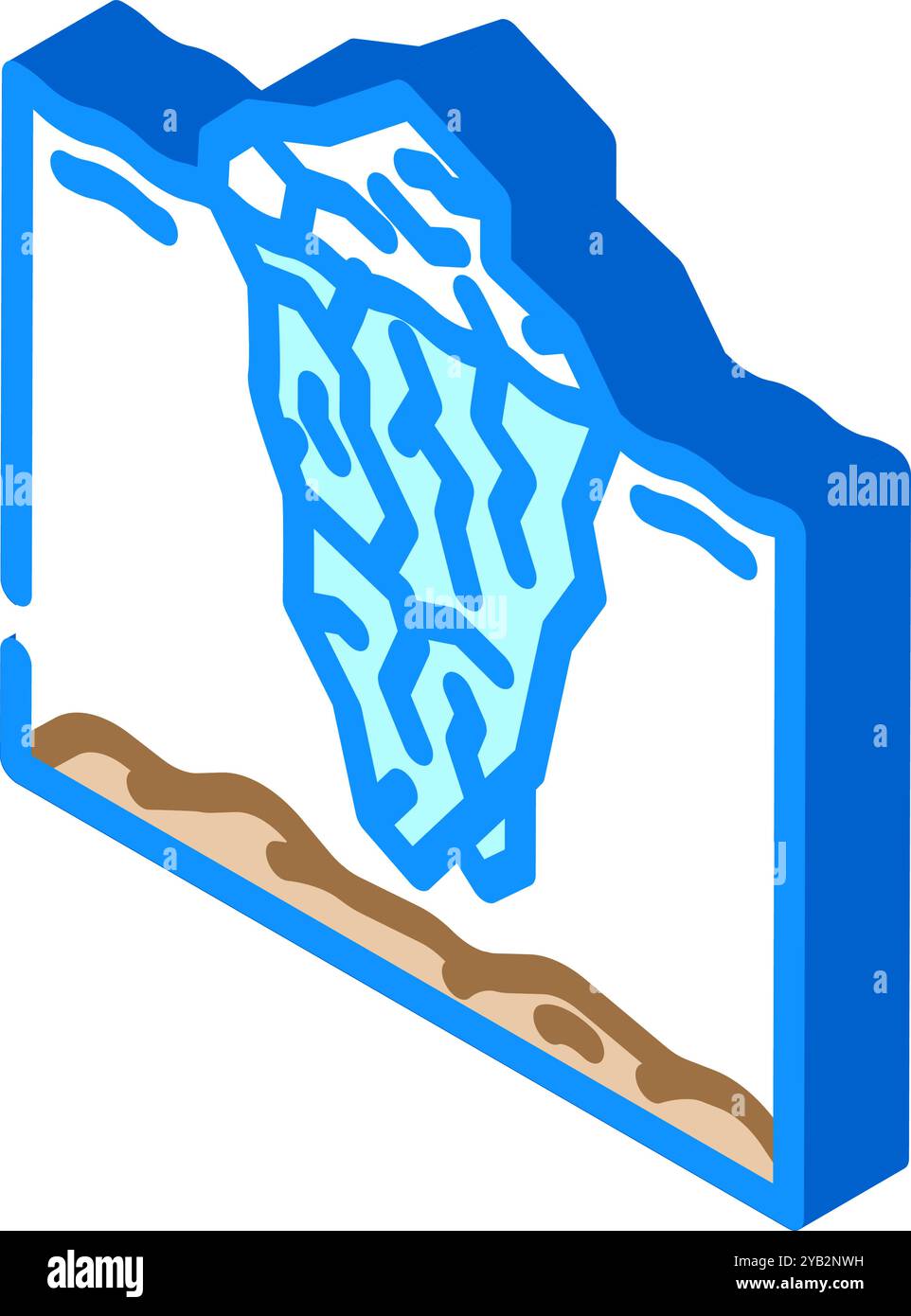 iceberg natural phenomena isometric icon vector illustration Stock ...