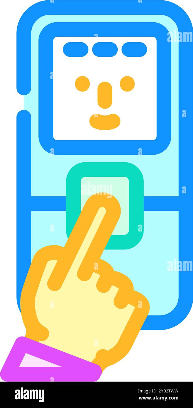 access control biometric color icon vector illustration Stock Vector ...
