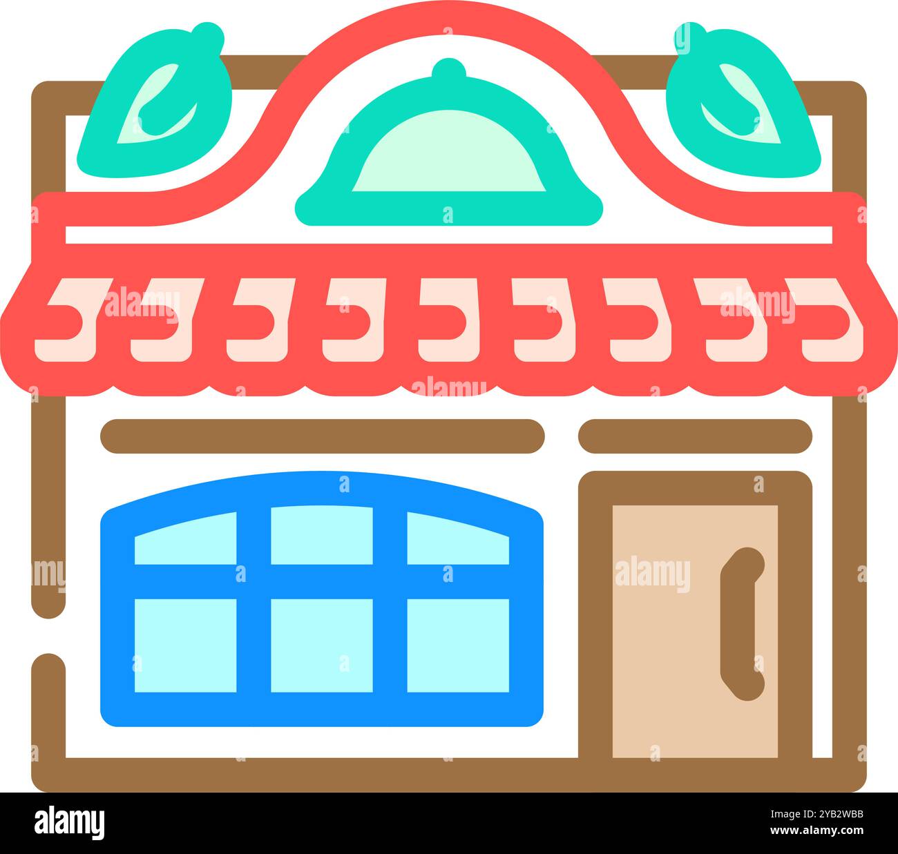 restaurant vegan food color icon vector illustration Stock Vector Image ...