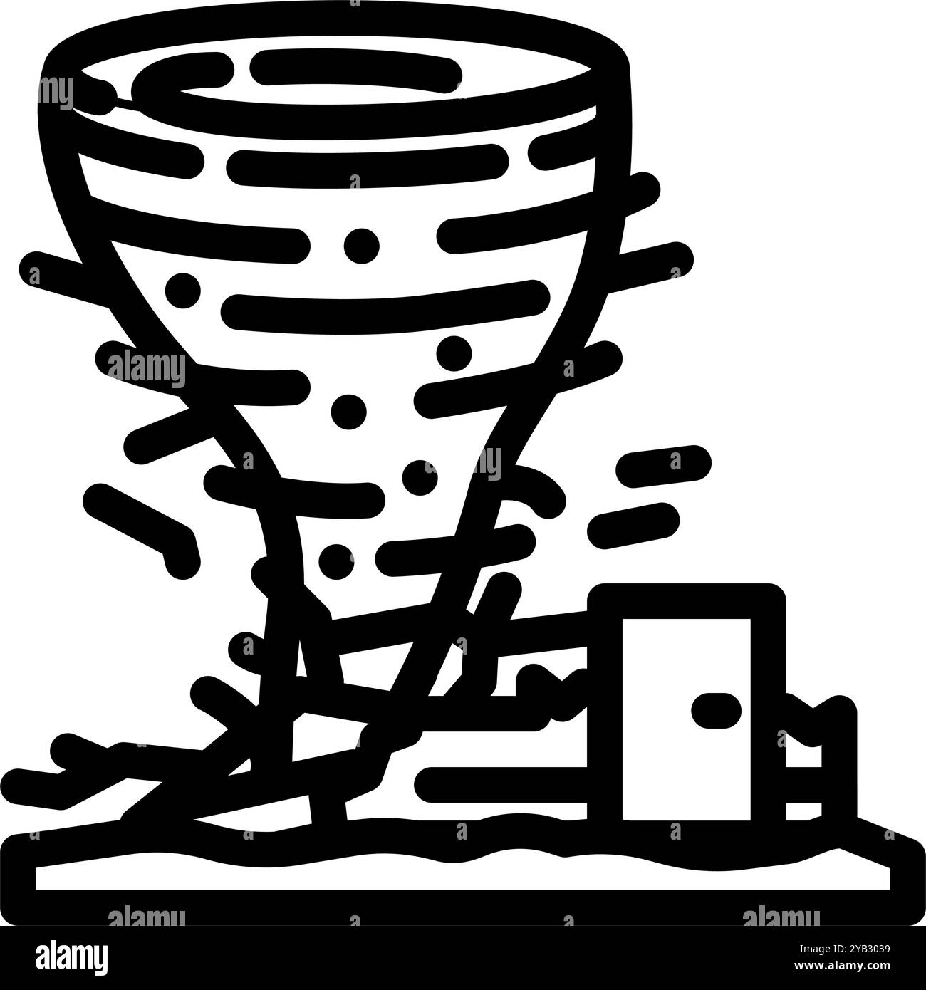debris from hurricane hurricane disaster line icon vector illustration ...