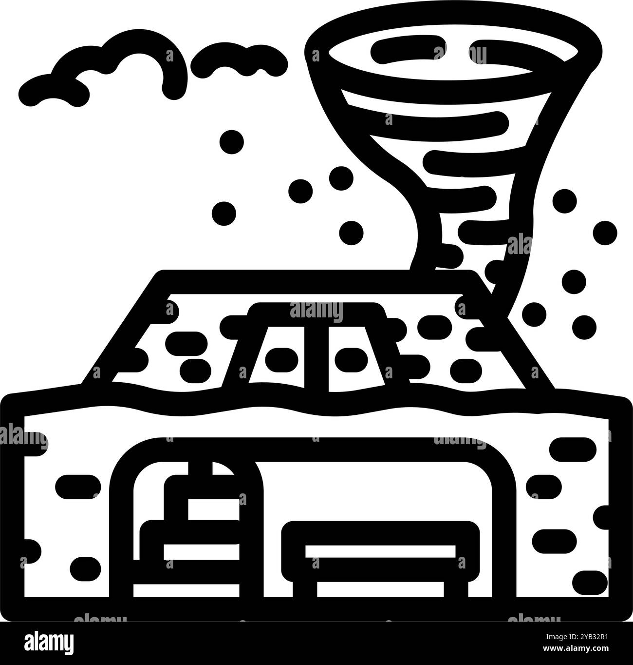 shelter hurricane disaster line icon vector illustration Stock Vector ...