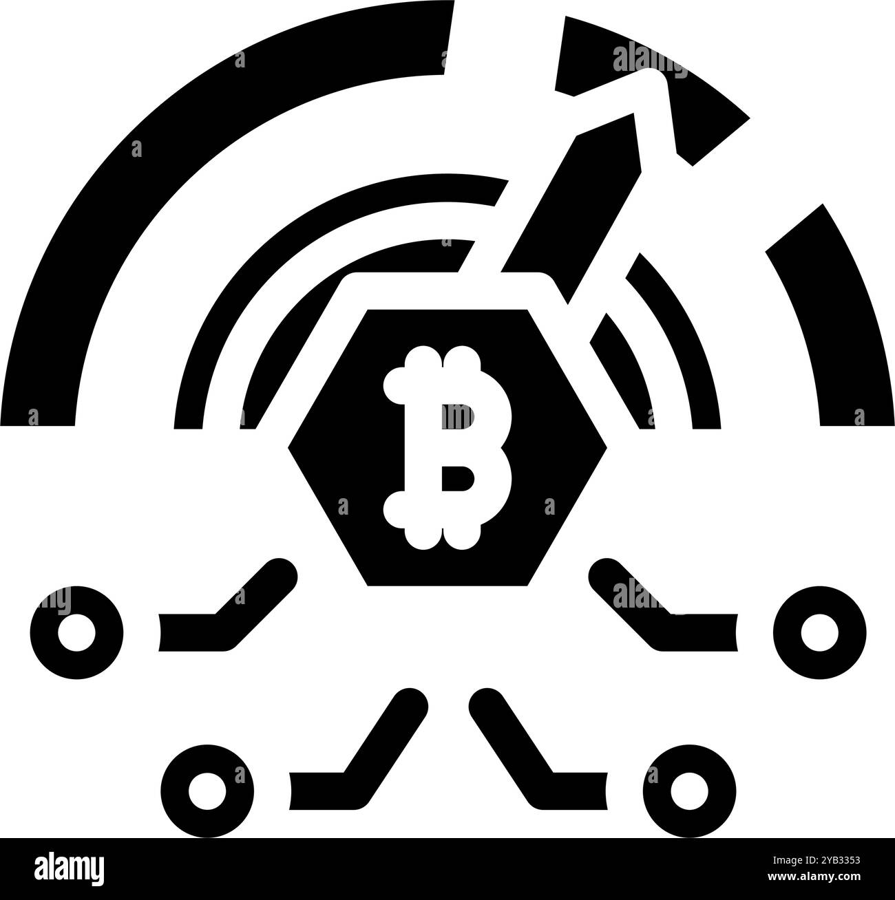 difficulty cryptocurrency mining glyph icon vector illustration Stock ...