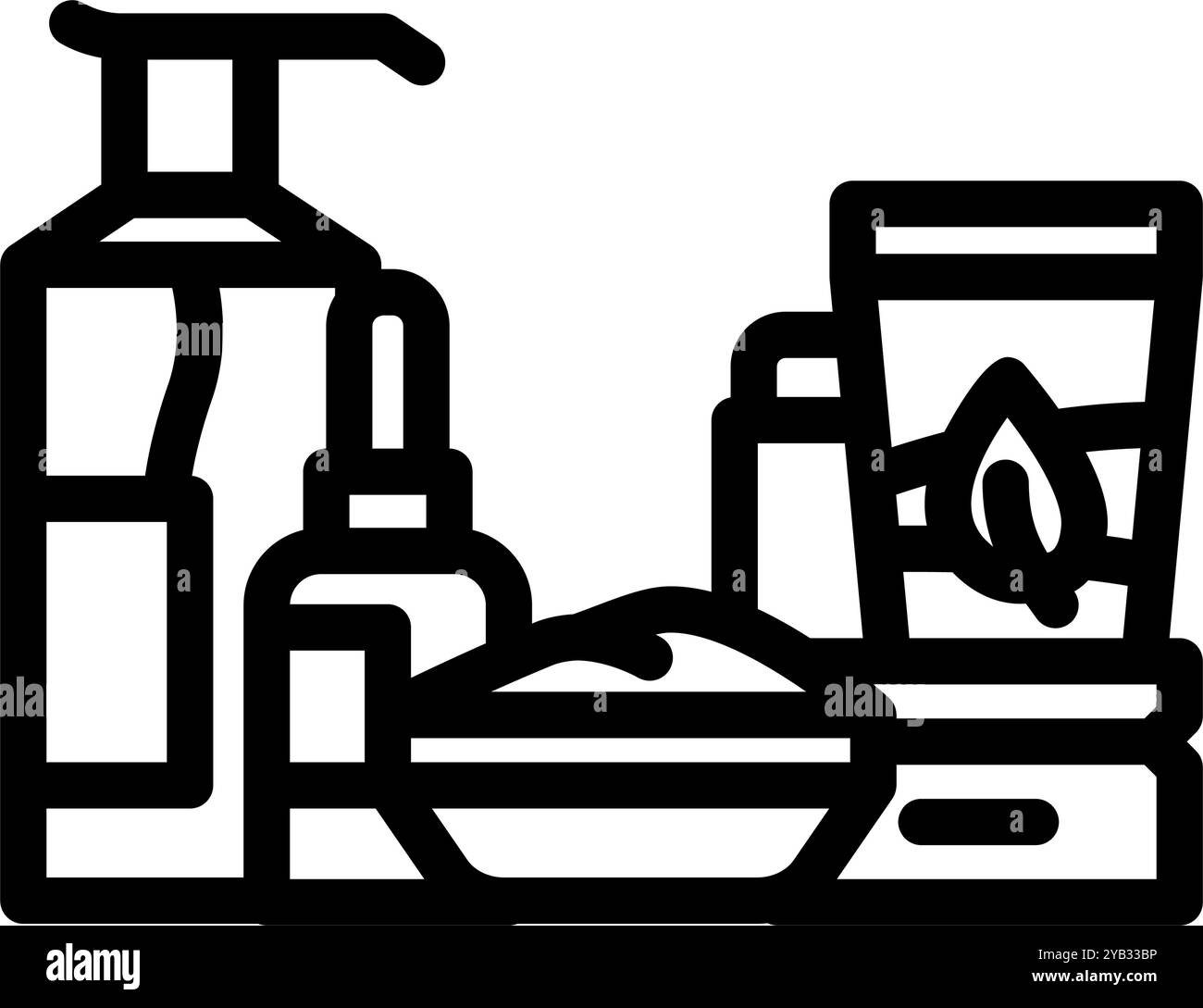 beauty products vegan food line icon vector illustration Stock Vector ...