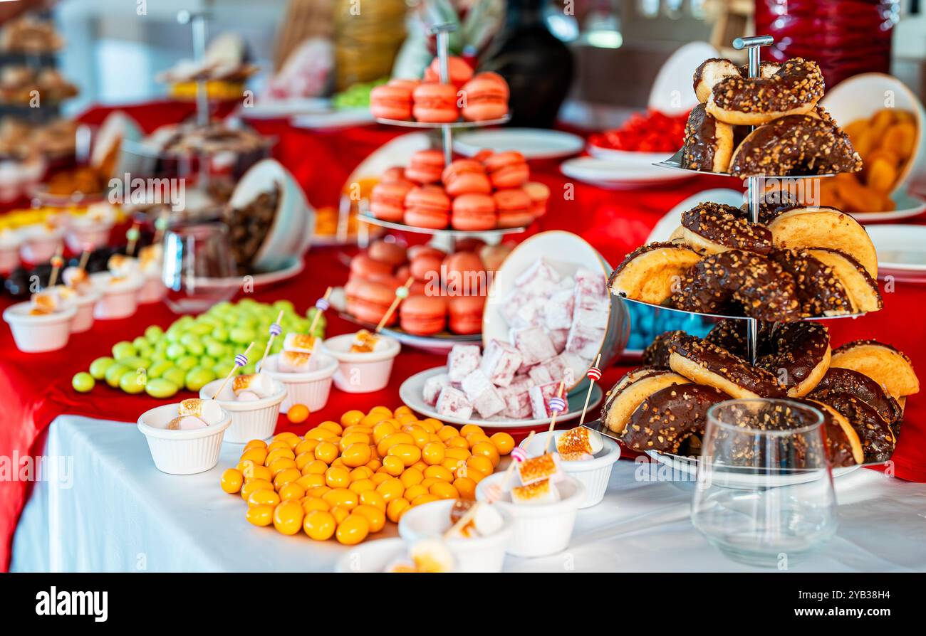 A variety of Turkish sweets and donuts. Stock Photo